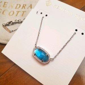NWT Kendra Scott Elisa Peacock Blue necklace